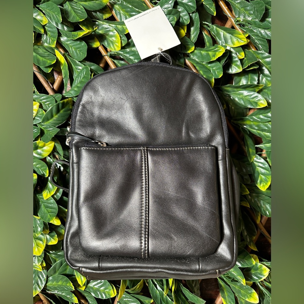 Aurielle Genuine Leather Black Mini Backpack NWT!